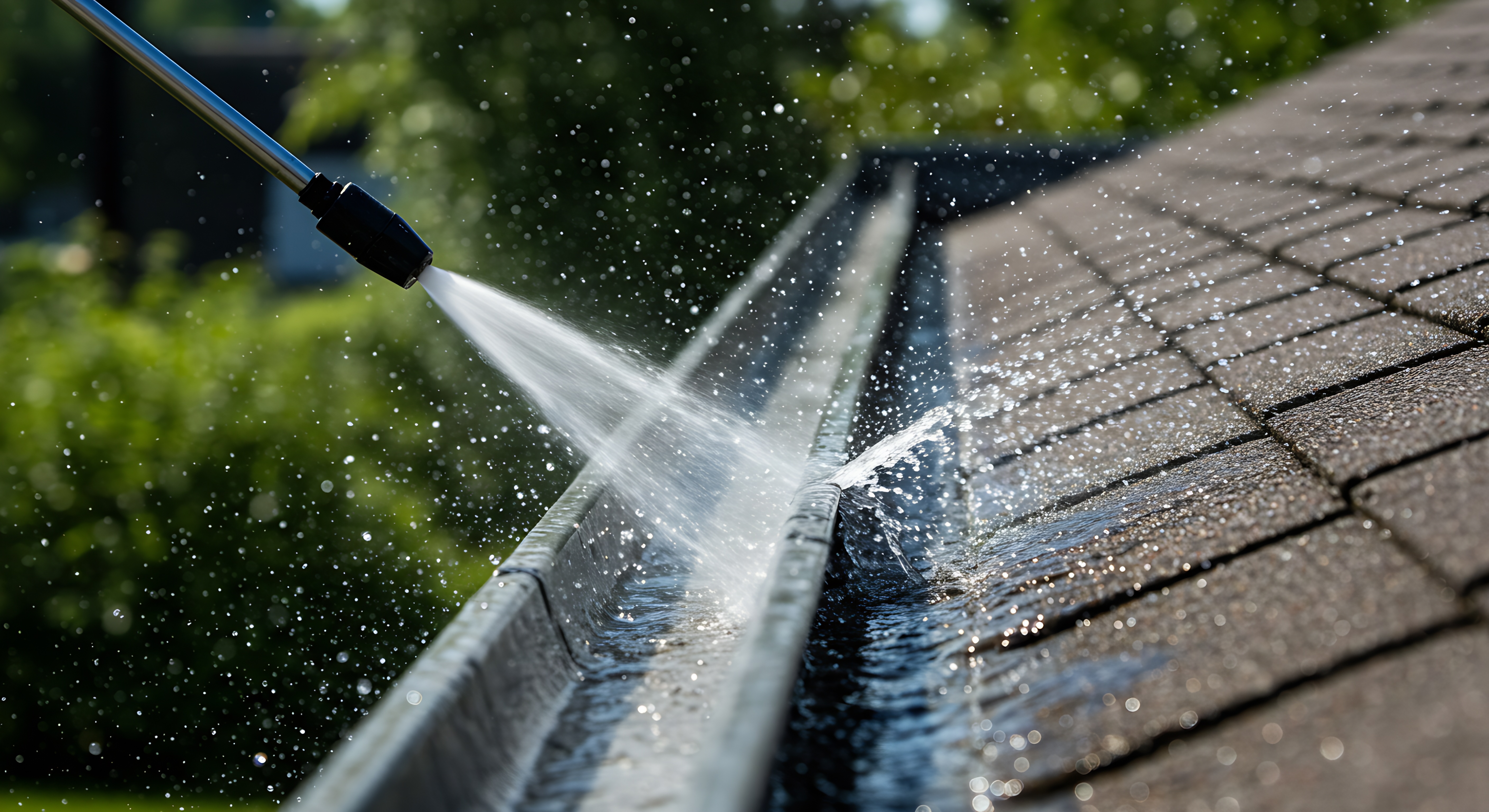 Pressure washed gutters in Central Florida