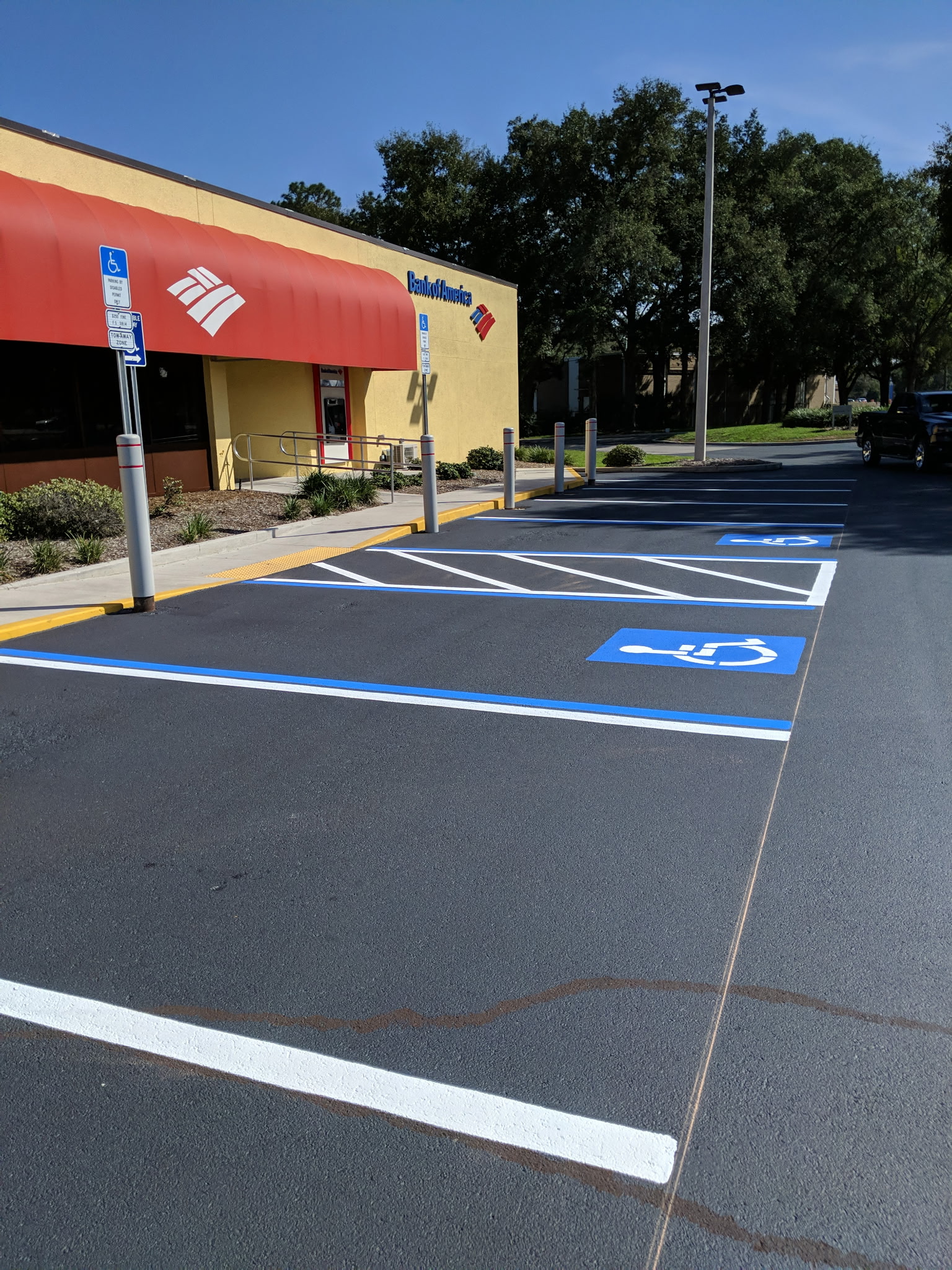 Line striping in Orlando parking lot